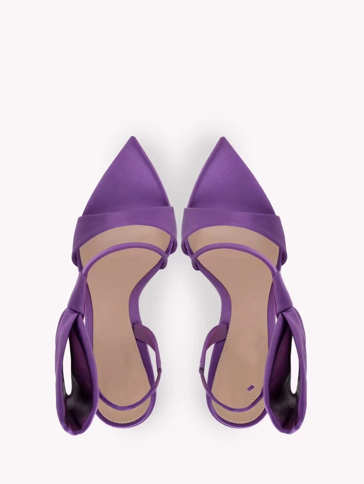 Women'S Fashion Show - Butterfly-Knot Black And PurplePointed Toe Summer