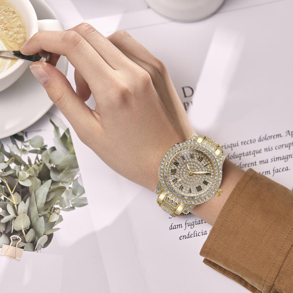 Women'S Fashion Digital Watch - 2Pcs/Set Women Quart Watch Rhinestones Circular
