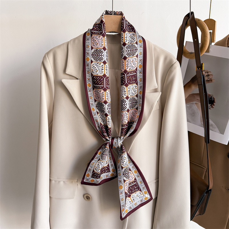 Women'S Fashion Layering - 12*145cm Small New Double-Layer Silk Scarf