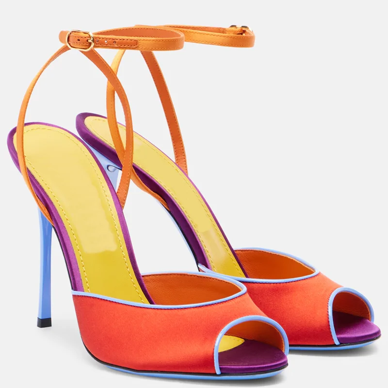 Satin Mixed Colors Peep Toe Sa - Women Fashion Nova recension och pris