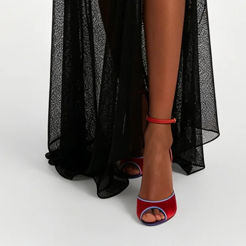 Satin Mixed Colors Peep Toe Sa - Women Fashion Nova recension och pris