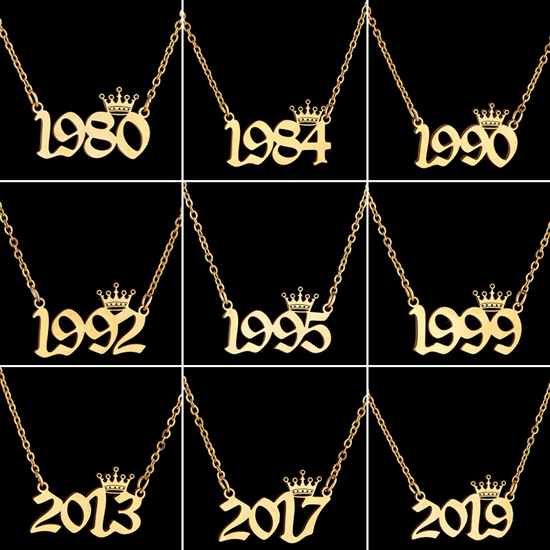 Stainless Steel Crown Year Num - Women'S Fashion Year 2000 recension och pris