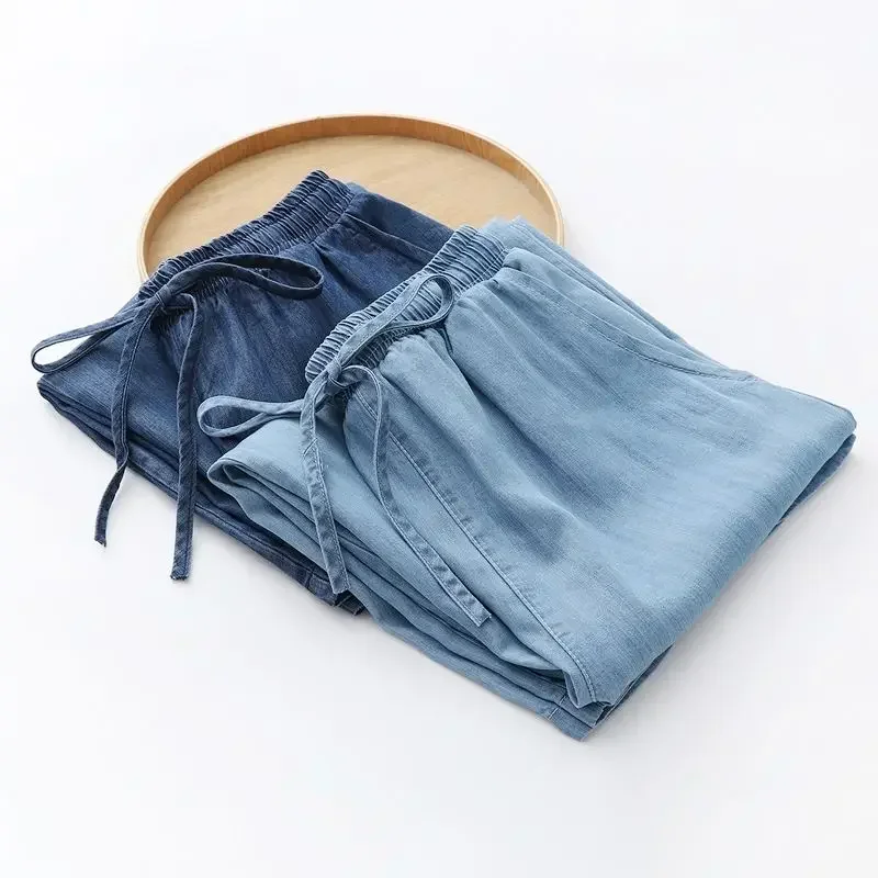 Fashion Cotton Blue Calf-Lengt - Mom Jeans Women recension och pris
