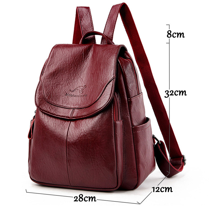 Vintage Soft Leather Backpack  - Women Fashion Online recension och pris
