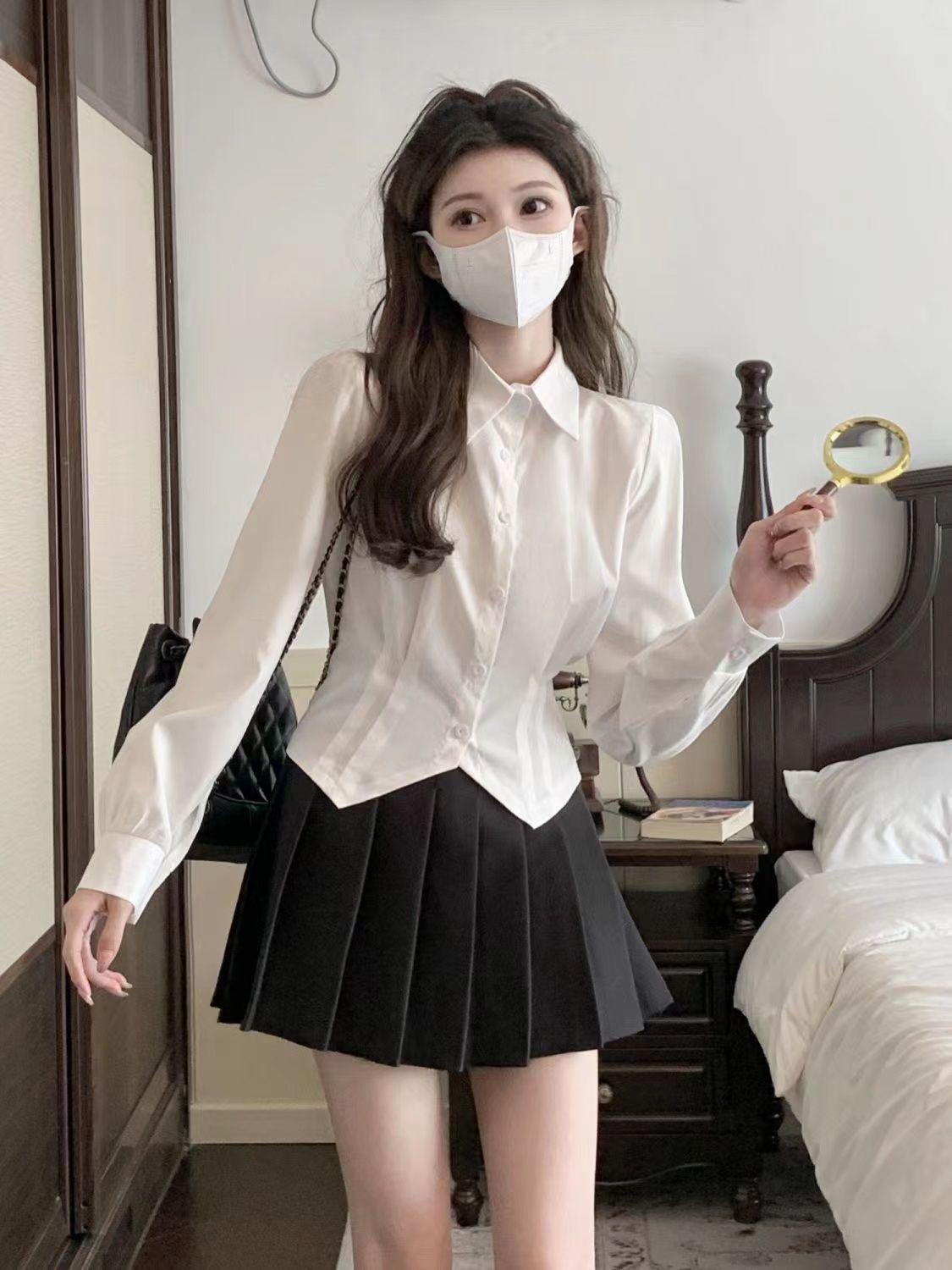 2000s White Long sleeve Vintag - Wrap Blouse Chiffon recension och pris