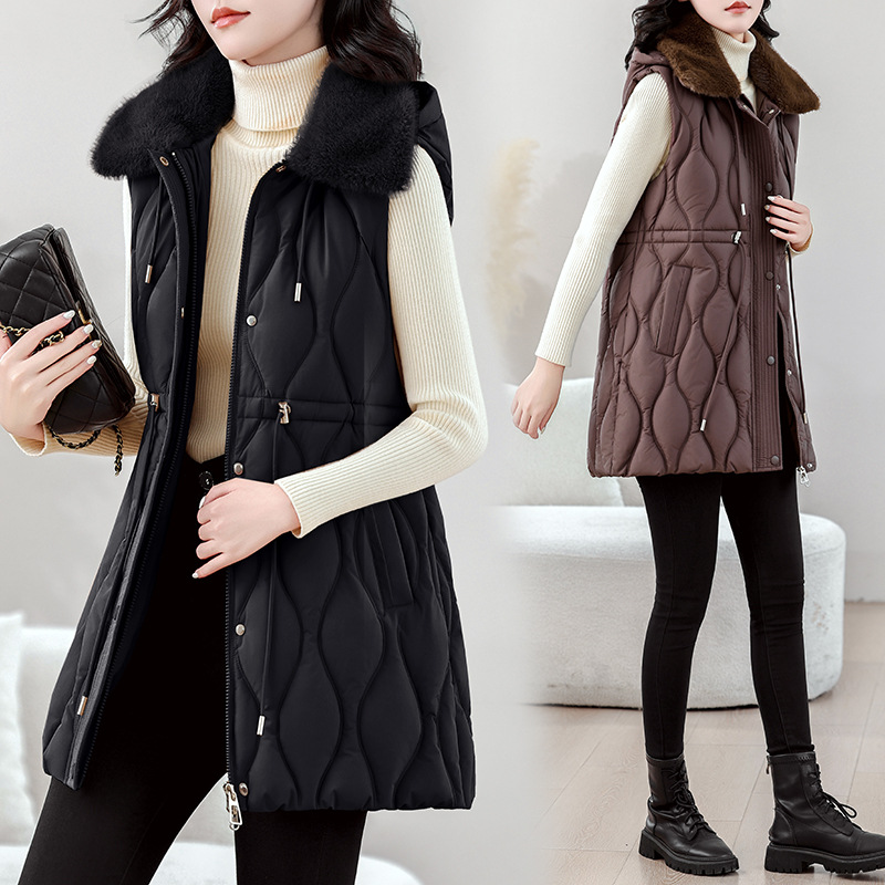 Women Mid Long Puffer Vest Aut - Puffer Vest Fashion Women recension och pris