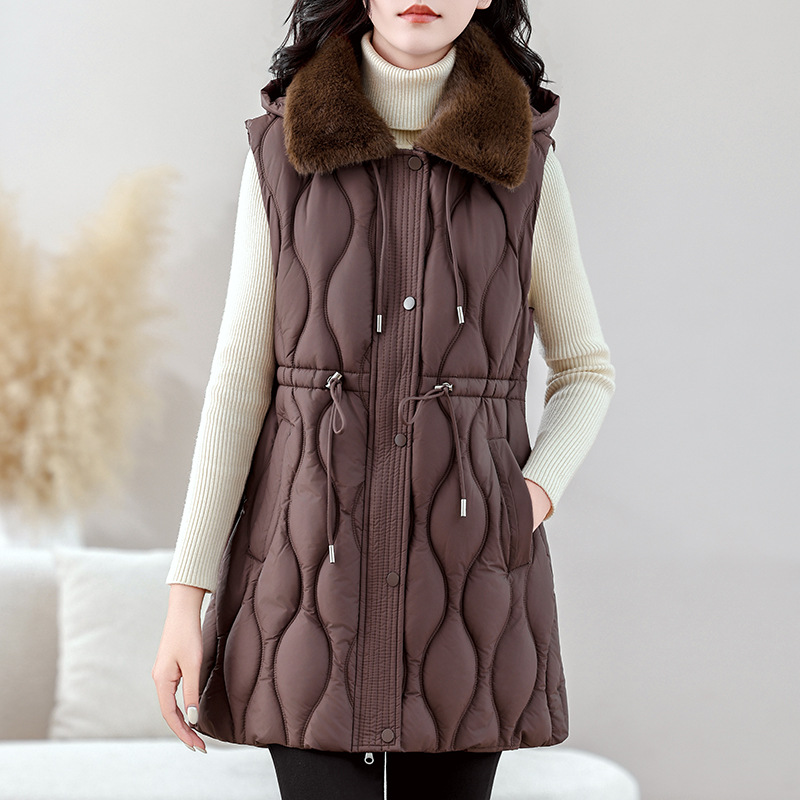 Women Mid Long Puffer Vest Aut - Puffer Vest Fashion Women recension och pris
