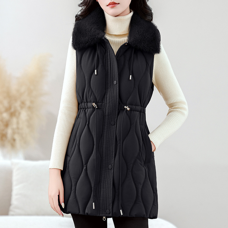 Women Mid Long Puffer Vest Aut - Puffer Vest Fashion Women recension och pris