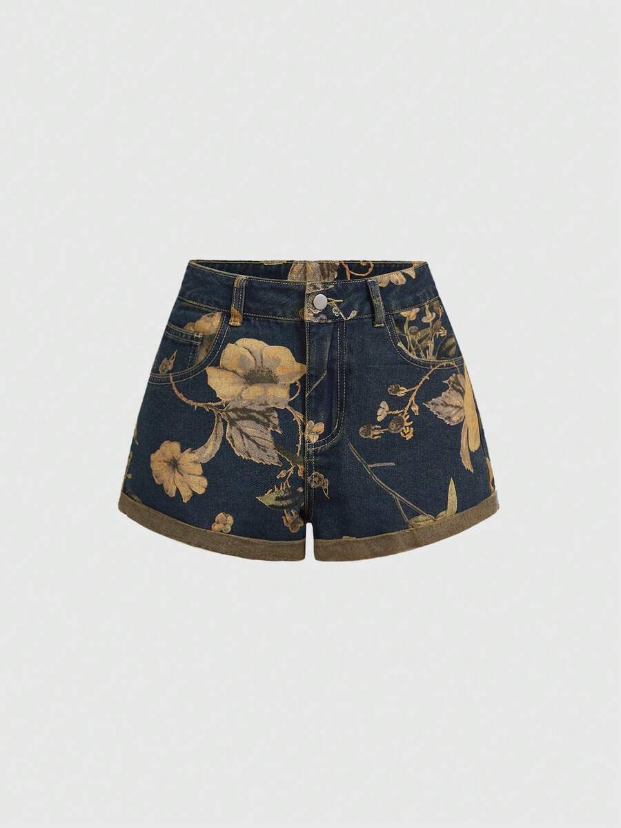 Women Denim Shorts With Floral - Denim Shorts Women recension och pris
