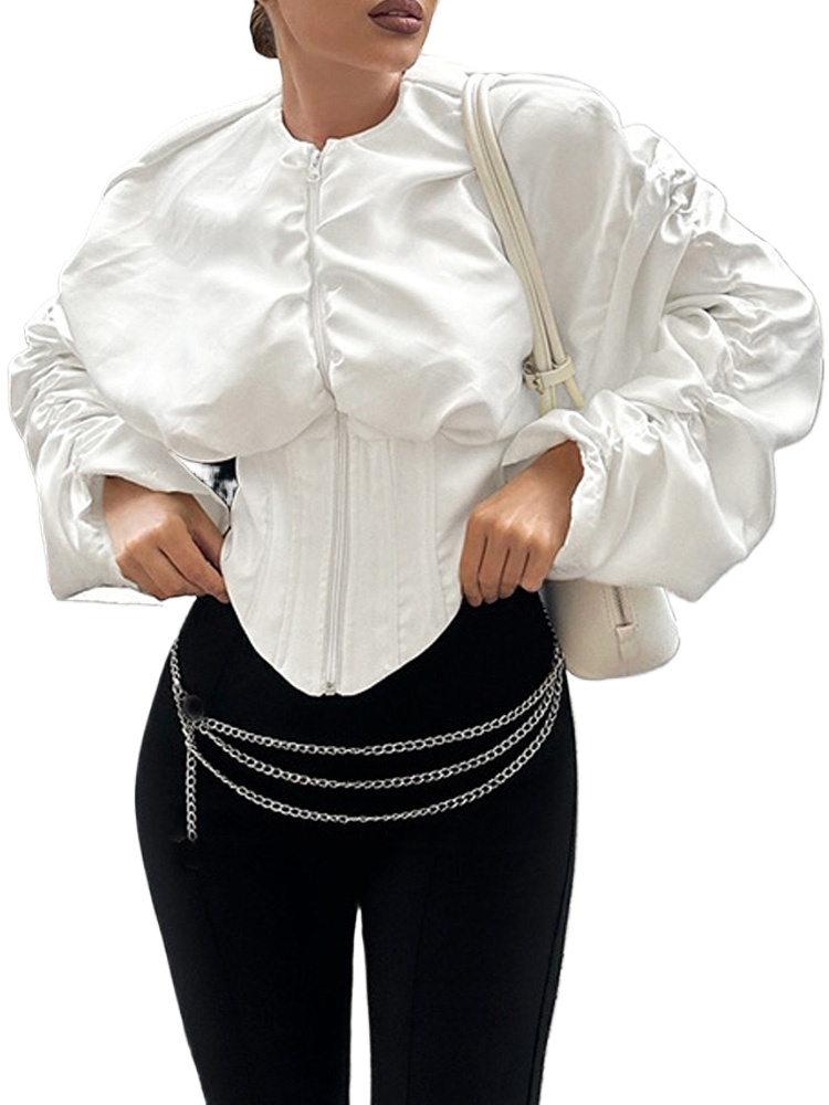 Retro Puff Sleeve Crop Top for - Corset Top Boned recension och pris