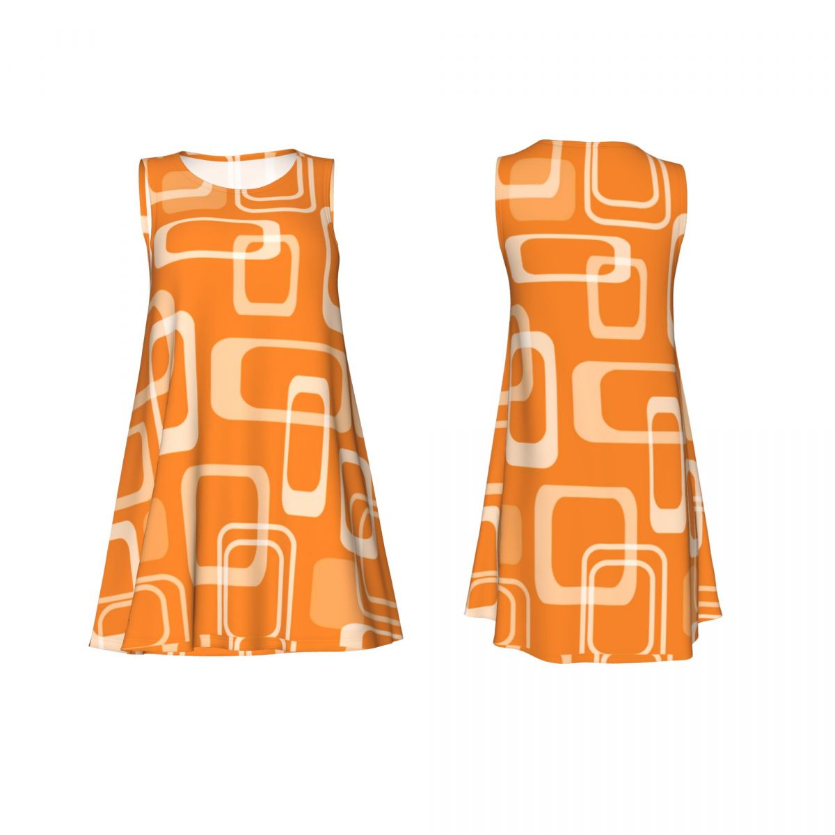 Orange Retro Mod Dress 60s Squ - Women'S Fashion In The 60S recension och pris