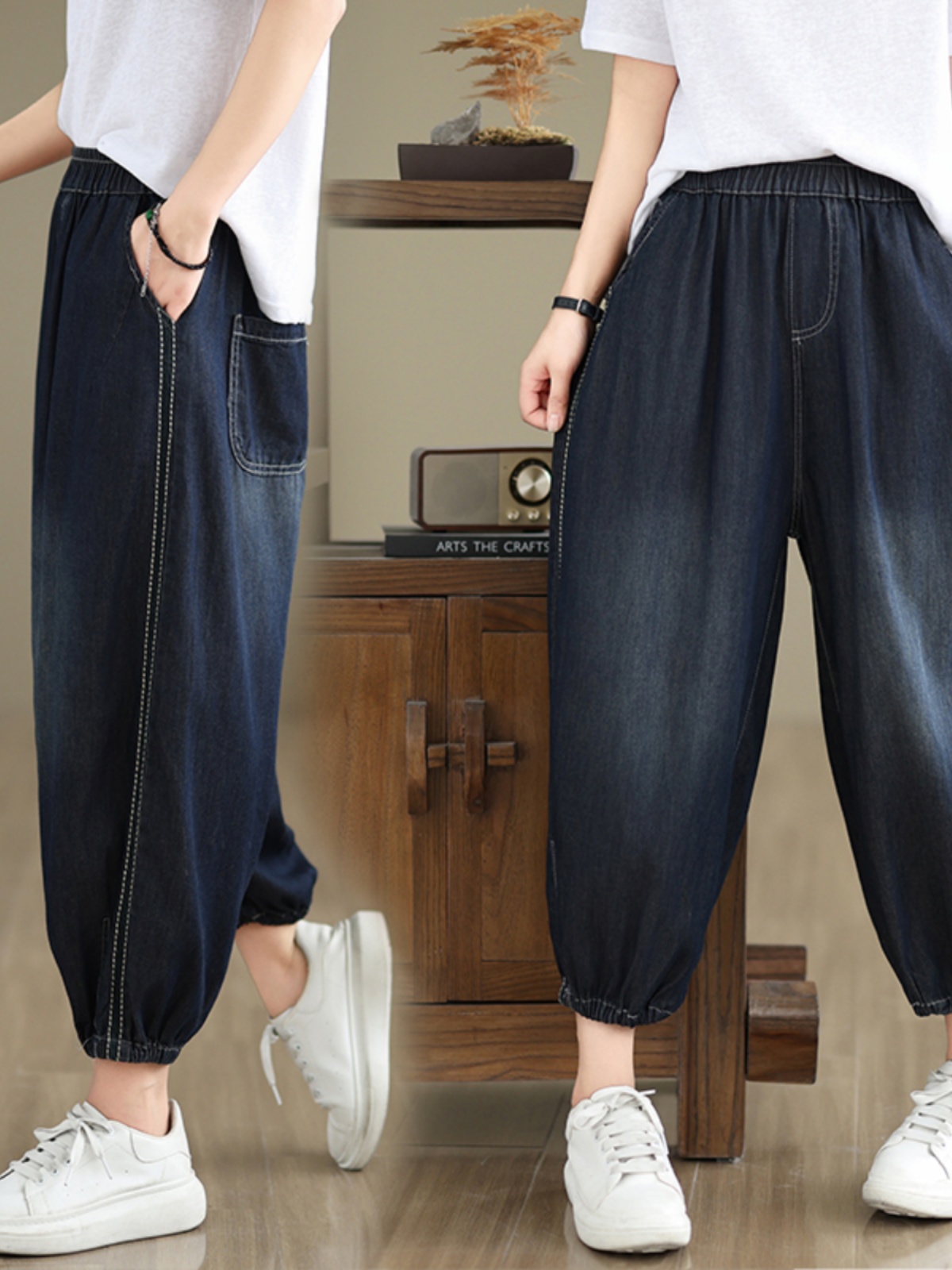 Retro Full Cotton Waed Denim P - Mom Jeans Women recension och pris