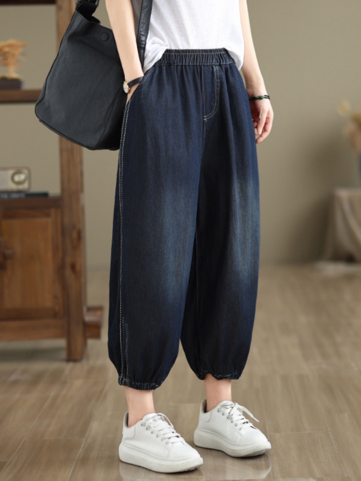 Retro Full Cotton Waed Denim P - Mom Jeans Women recension och pris