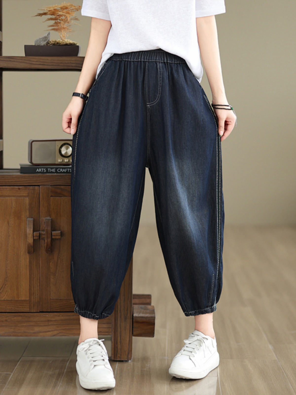 Retro Full Cotton Waed Denim P - Mom Jeans Women recension och pris