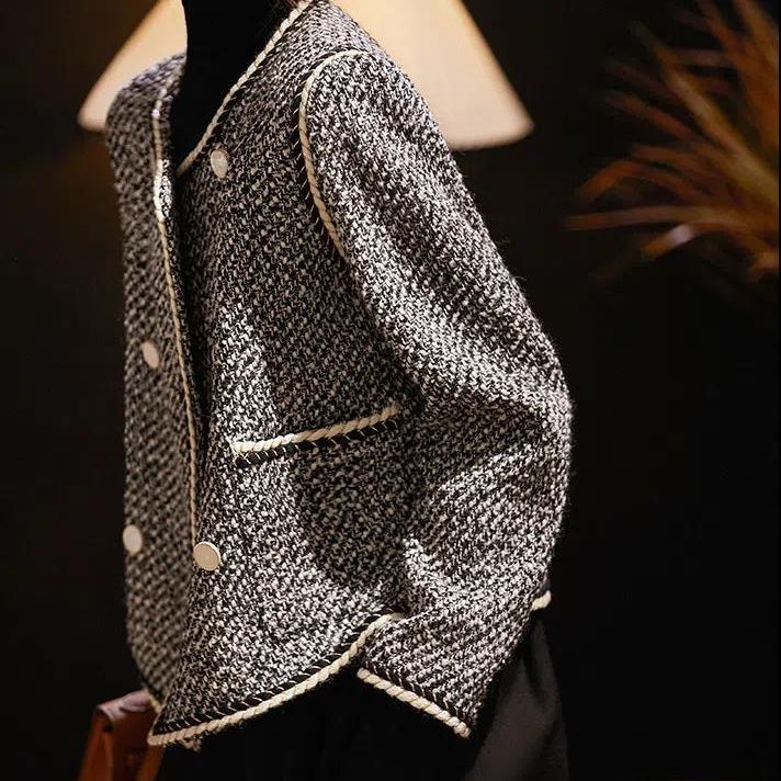 Tweed Jackets Woman White Shor - Women'S Fashion Utility Jacket recension och pris