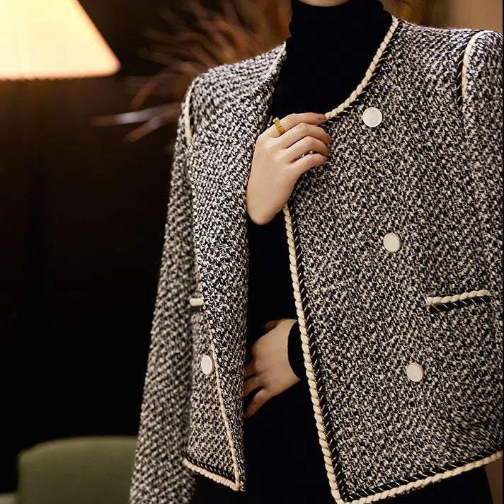 Tweed Jackets Woman White Shor - Women'S Fashion Utility Jacket recension och pris