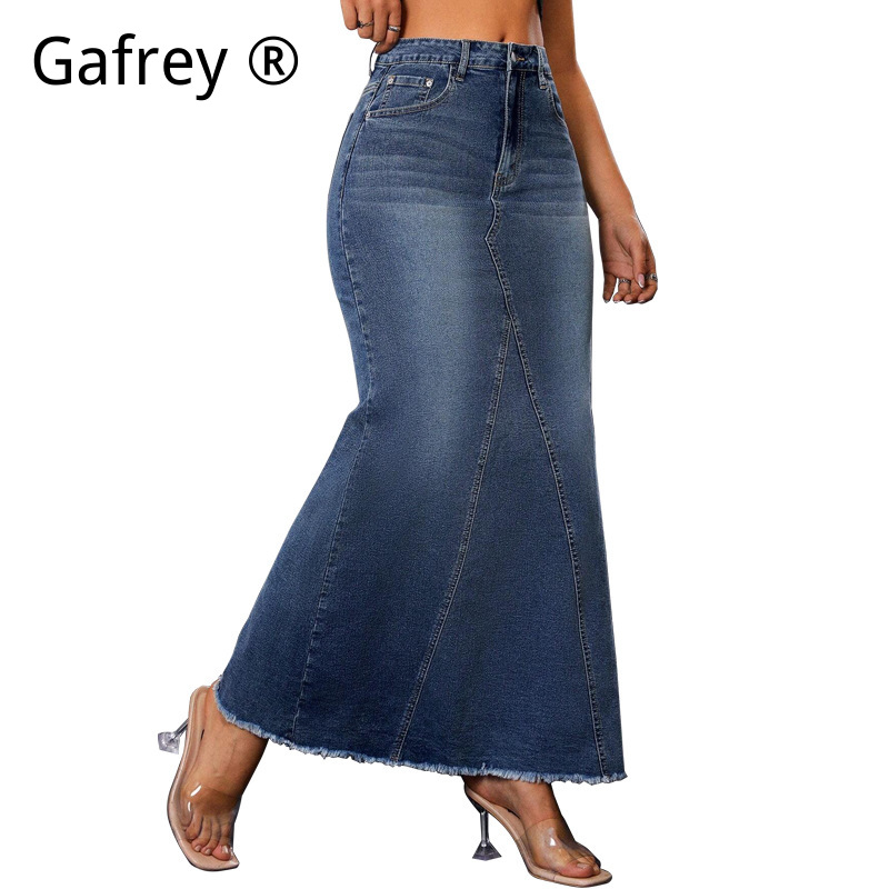 Women Denim Midi Skirt High Wa - Women Fashion Jeans recension och pris