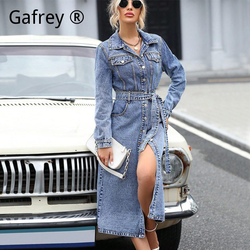 Women Long Sleeve Denim Dress  - Women Fashion Jeans recension och pris