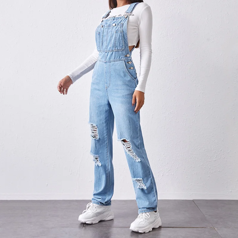 Blue Denim Jumpsuit Overalls R - Mom Jeans Women recension och pris