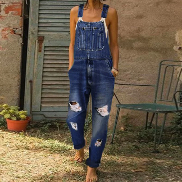 Blue Denim Jumpsuit Overalls R - Mom Jeans Women recension och pris