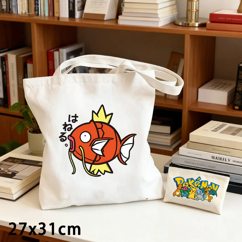 2PCS Pokemoned Canvas Bag and  - Coin Purse Women recension och pris