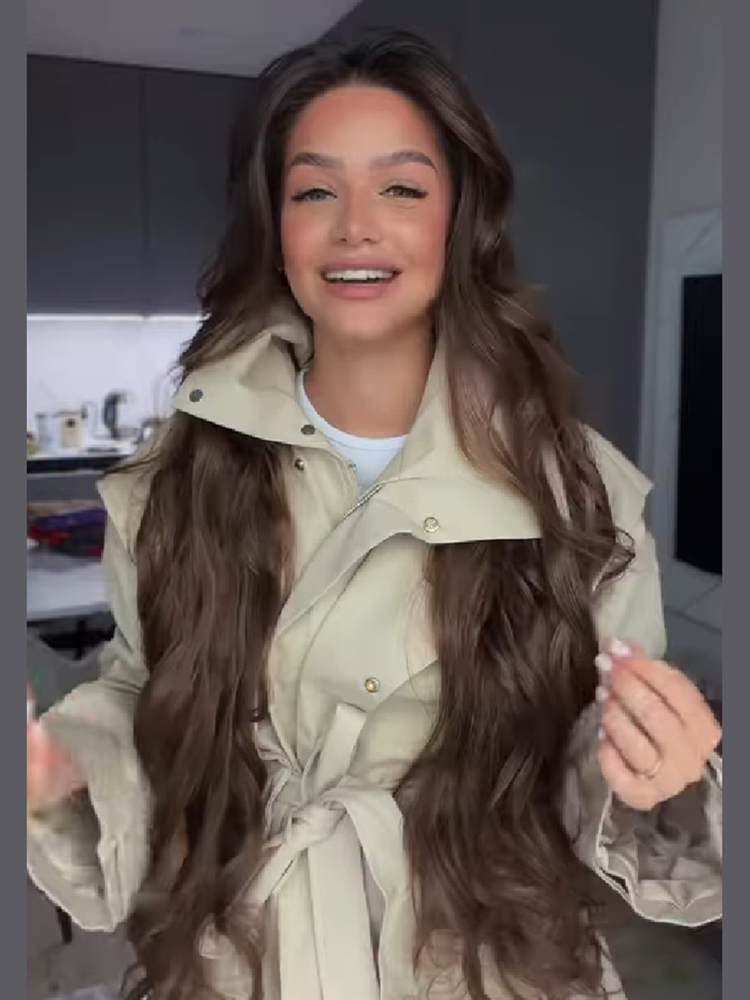 Women Short Trench Coat Belted - Women'S Fashion Utility Jacket recension och pris