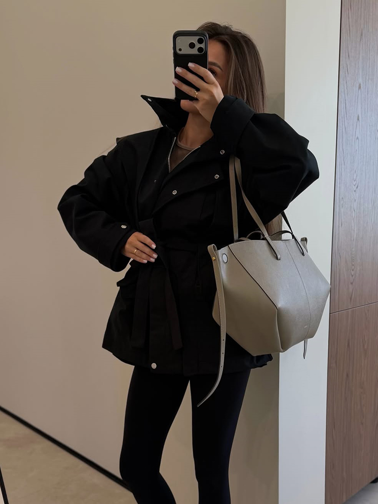 Women Short Trench Coat Belted - Women'S Fashion Utility Jacket recension och pris