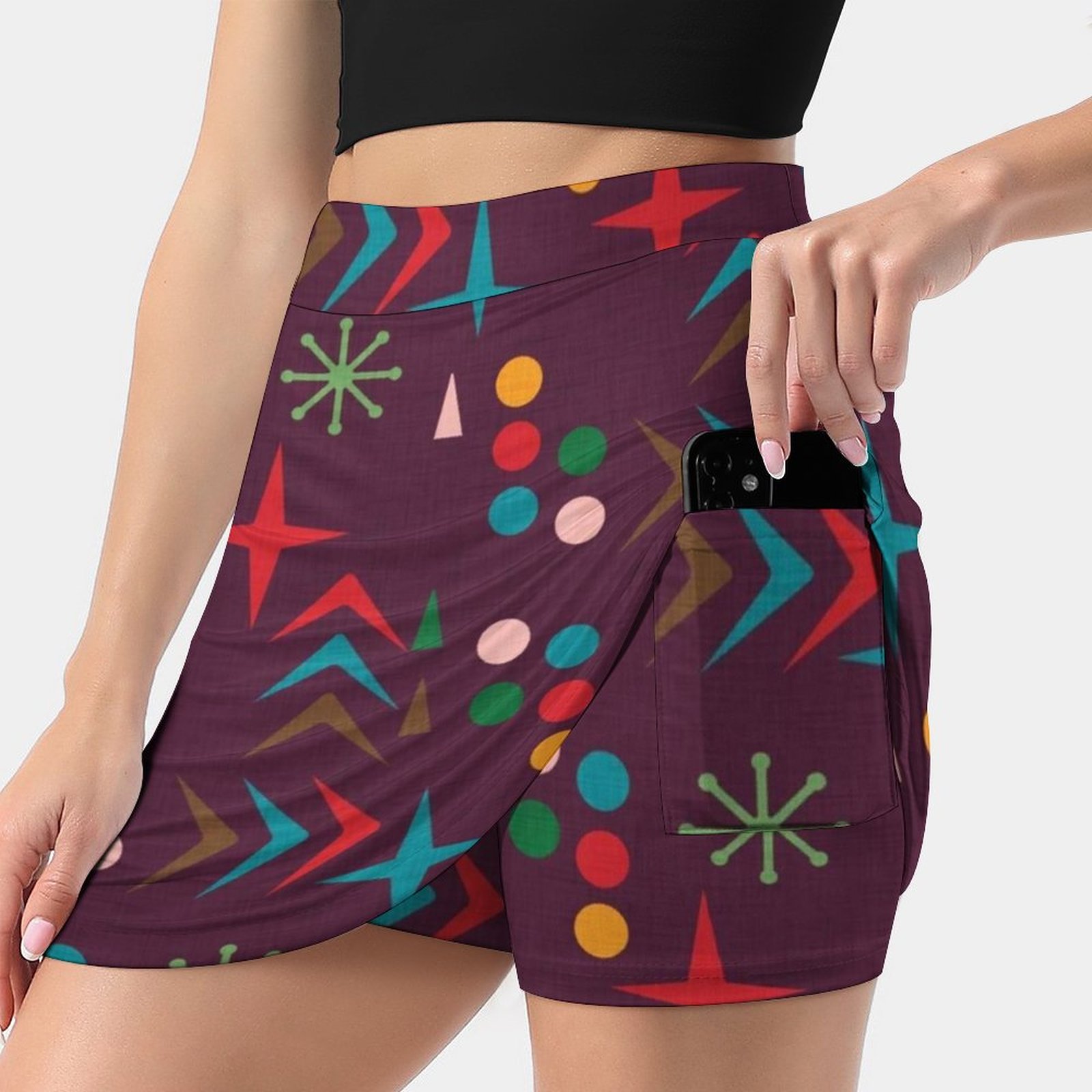 Atomic Pattern Purple Mid Cent - Women'S Fashion In The 60S recension och pris