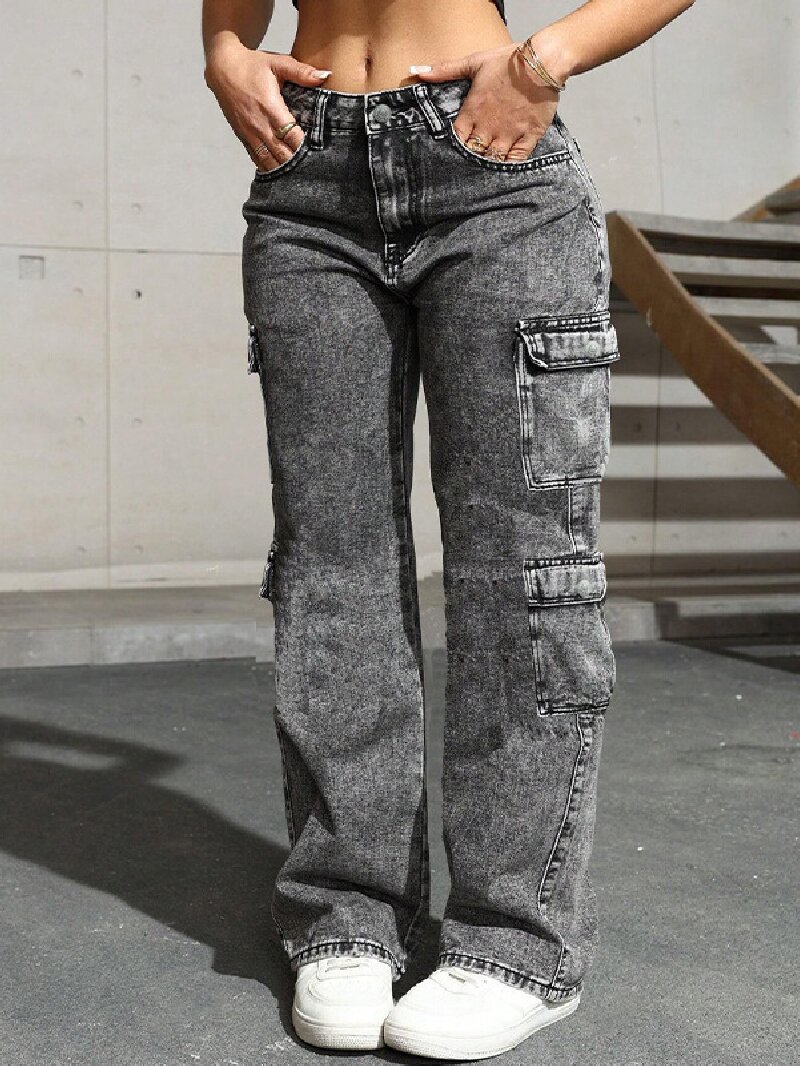 Washed Irregular Jeans Women's - Mom Jeans Women recension och pris