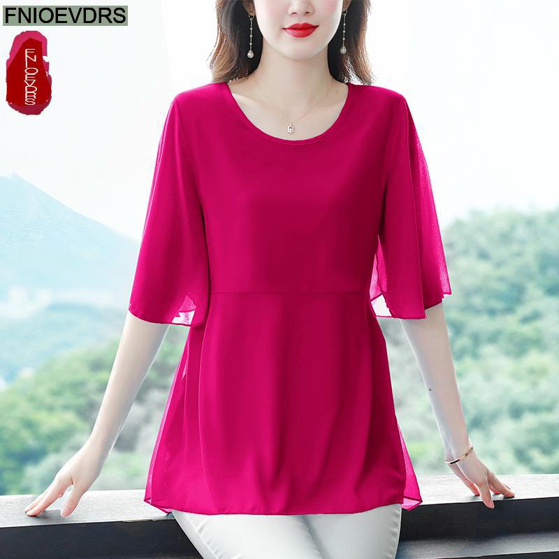 M-4XL Loose Clothes 2023 Women - Wrap Blouse Chiffon recension och pris