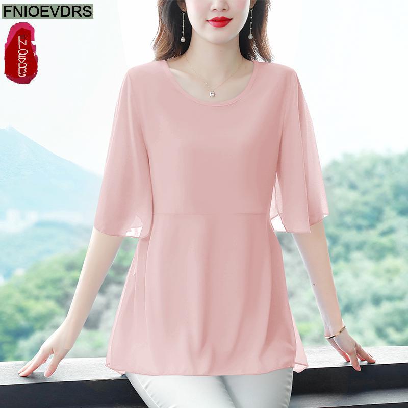 M-4XL Loose Clothes 2023 Women - Wrap Blouse Chiffon recension och pris