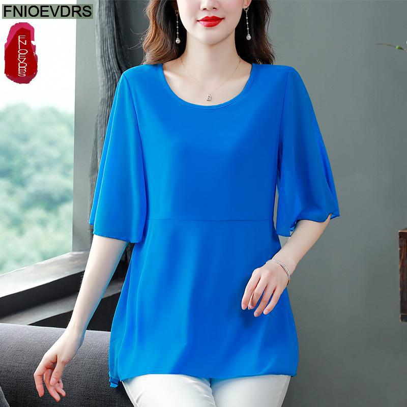 M-4XL Loose Clothes 2023 Women - Wrap Blouse Chiffon recension och pris