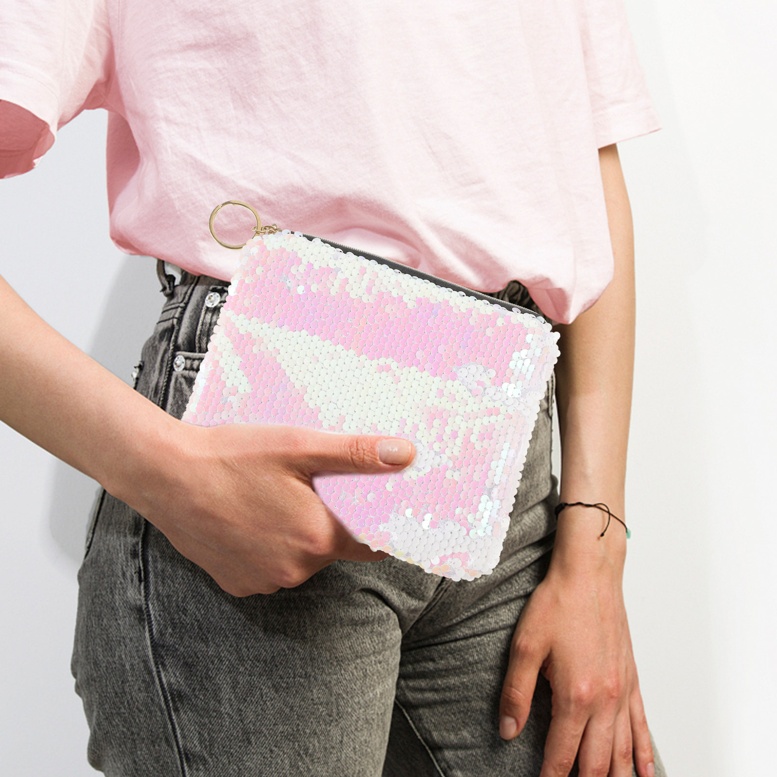 1pcs Sequined Pink Durable Mak - Coin Purse Women recension och pris